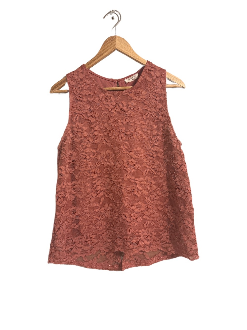 Sophie Rue Lined Lace Sleeveless Stop in Dusty Rose Women’s Size L 19” across